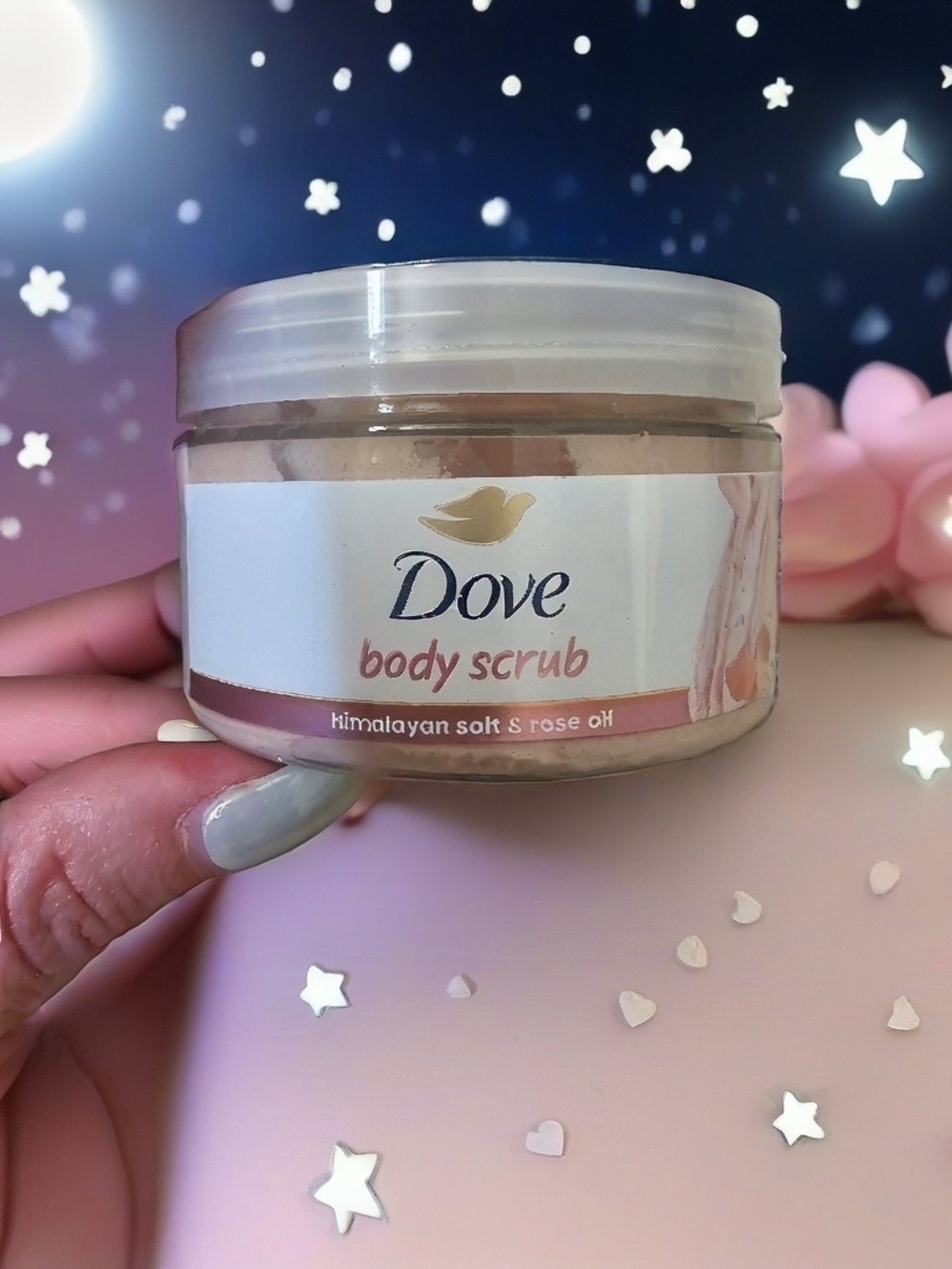 Dove Himalayan Salt & Rose Oil Body Scrub — Pink